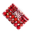 thumbnail image 2 of Cateissary 101 piezas de adornos de bolas navideñas fáciles de usar para una decoración eficaz, elementos esenciales navideños de plástico Kits de decoración para fiestas rojo 101PCS, 2 of 6