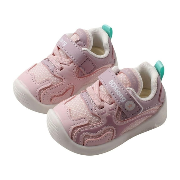 Cethrio Kids Girls' Sneakers, Soft Sole Breathable Athletic Non-slip Walking Shoes Pink Size 3Months-4T