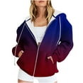 thumbnail image 2 of Rciityk Womens Zip Up Hoodies Casual Loose Gradient Printed Long Sleeve Sweatshirt Jacket Fall Fashion Oversized Jacket with Pockets, 2 of 6