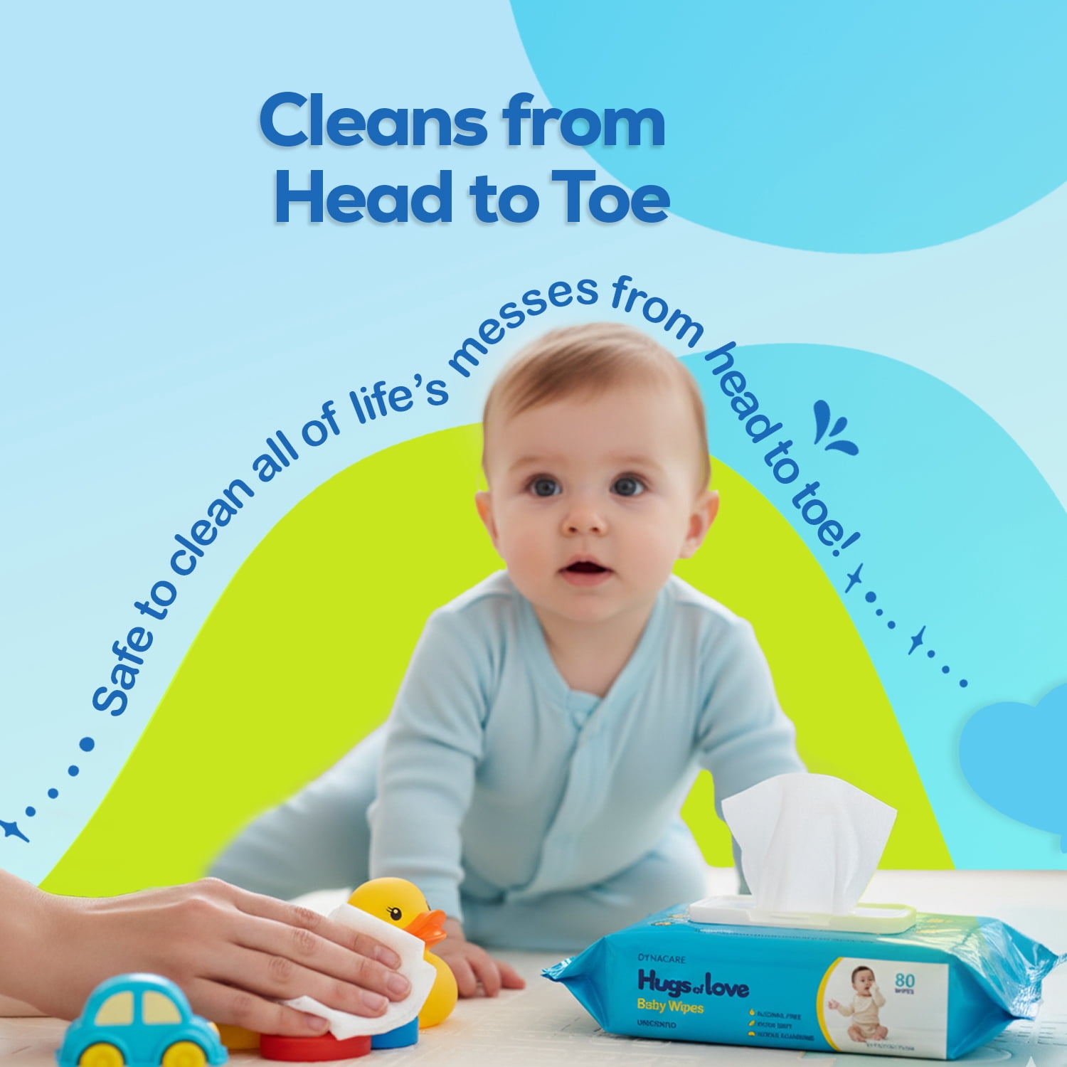 Dynarex Alcohol-Free Aloe Baby Wipes, Extra Soft Wet Wipes, Unscented, 24 Resealable Pack (1920 Wipes)