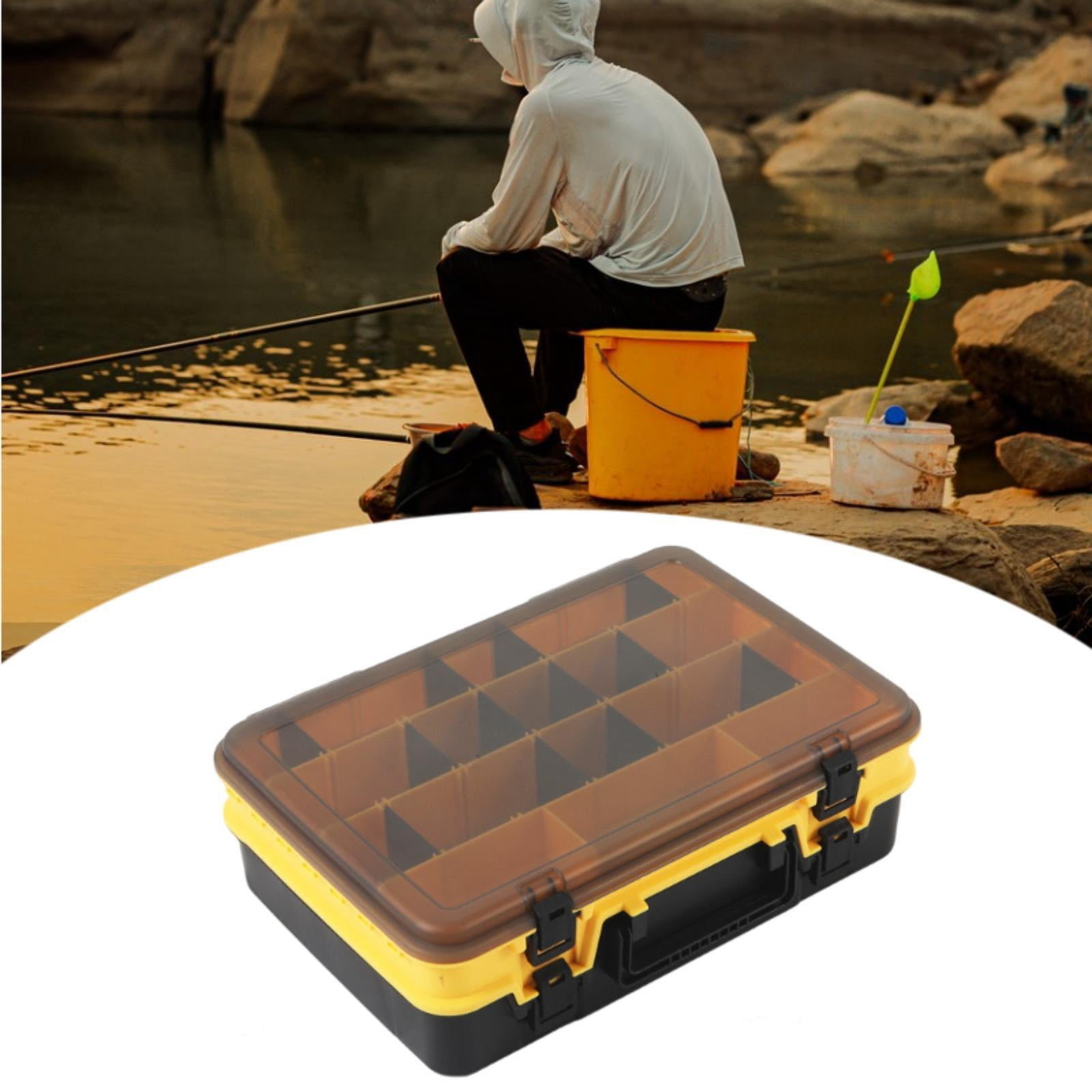 figatia Fishing Tackle Box Large Capacity for Lures Lines Hooks Tackle Tray Lure Box Yellow