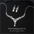 thumbnail image 3 of Bride Wedding Jewelry Sets Crystal Bridal Necklace Earrings Set Rhinestone Choker Necklace Prom Costume Jewelry for Women and Brides, 3 of 4