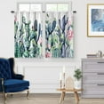 thumbnail image 2 of Tropical Cactus Kitchen Curtains - Watercolor Succulent Short Cafe Curtains for Bathroom Living Room Decor Tier Curtains Country Farm Printed Rod Pocket Window Drapes 36 Inches Length 2 Panel Set, 2 of 5