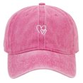 thumbnail image 6 of Peichun Unisex Vintage Washed Distressed Baseball Cap Cute Two Hearts Embroidery Adjustable Sun Hats Soft Top Breathable Sports and Leisure Couple Caps Pink One Size, 6 of 6