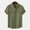 Army Green, variant on Men's Vacation Solid Color Cotton Linen Double Pocket Casual Shirts Short Sleeves