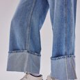 thumbnail image 5 of WCMZJ Womens Baggy Jeans Boyfriend Wide Leg Trendy Casual Low Rise Cuffed Hem Denim Pants with Pockets Light Blue S, 5 of 9