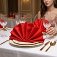 thumbnail image 2 of REGALWOVEN 12 Pack Cloth Napkins, Satin Washable and Reusable Table Dinner Napkins for Restaurant, Weddings, Event and Parties Red 12x12inch, 2 of 6
