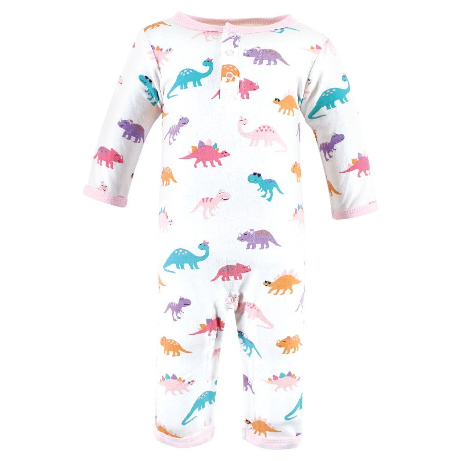 Hudson Baby Infant Girls Cotton Coveralls, Cuteasaurus, 0-3 Months