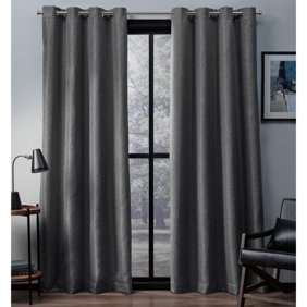 Exclusive Home Curtains 2 Pack Leeds Textured Slub Woven Blackout