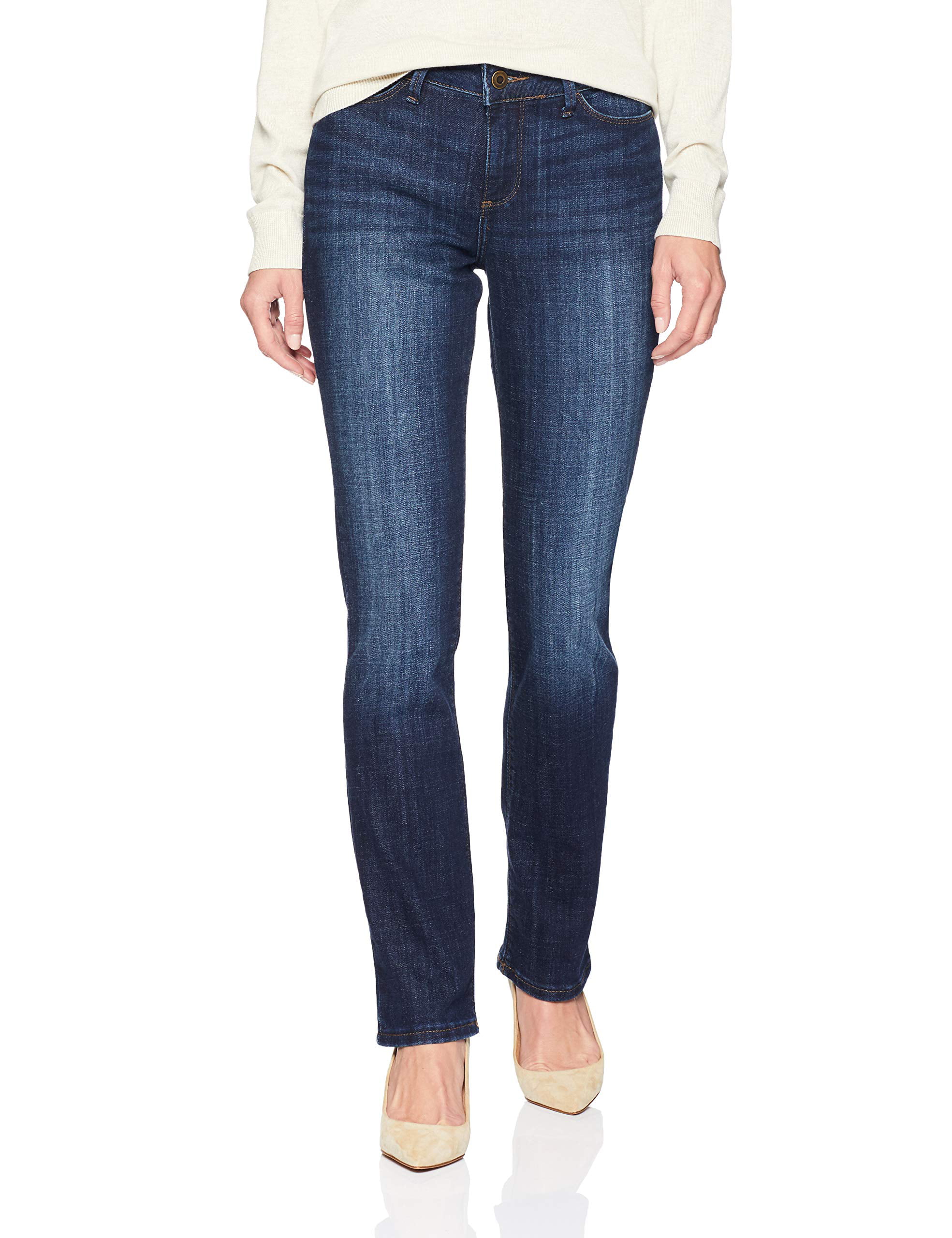 Lee - Women's Jeans Short Stretch Mid Rise Straight Leg 14 - Walmart ...