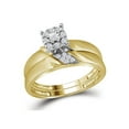 thumbnail image 2 of 10kt Yellow Gold His Hers Round Diamond Solitaire Matching Wedding Set 1/5 Cttw, 2 of 4