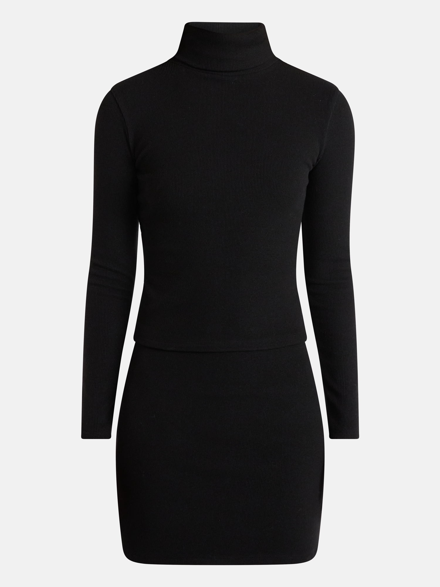 No Boundaries Turtleneck Top and Mini Skirt Set, 2-Piece, Women’s