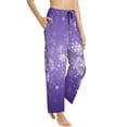 thumbnail image 2 of Balery Snowfall Sky White Purple print Women's Pajama Pants,Ultra Lightweight Pjs,Lounge Pant-XX-Large, 2 of 9