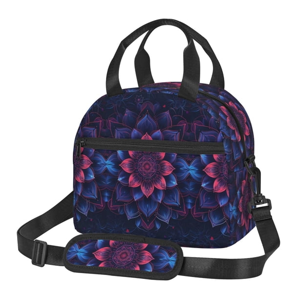 Easygdp Bohemian Vintage Pattern Caja de Almuerzo para Mujeres y Hombres, Bolsa de Almuerzo Insulada, Bolsas Reutilizables Impermeables para Viajes, Trabajo y Picnics