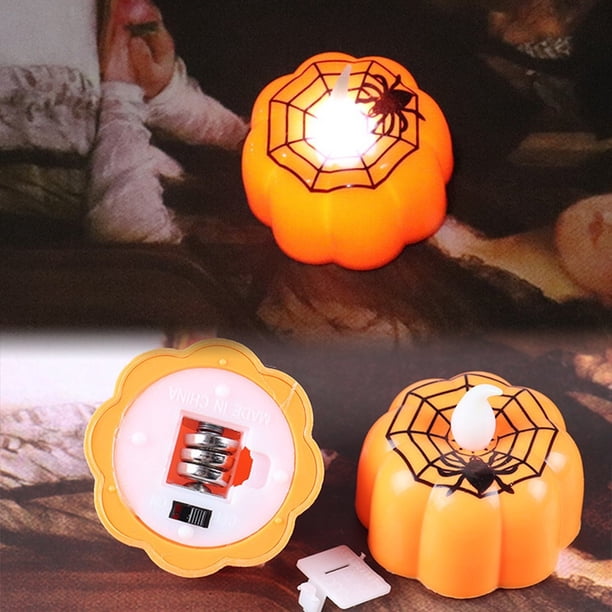 Decoraciones de Halloween, adornos de Halloween, regalos de Halloween, luz de calabaza de Halloween, luz LED parpadeante, vela sin llama, fiesta especial, hogar, luz de calabaza de Halloween