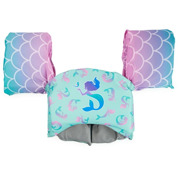 SwimWays Swim Trainer Mermaid, US Coast Guard Approved Life Vest for Kids, 33-55 lbs