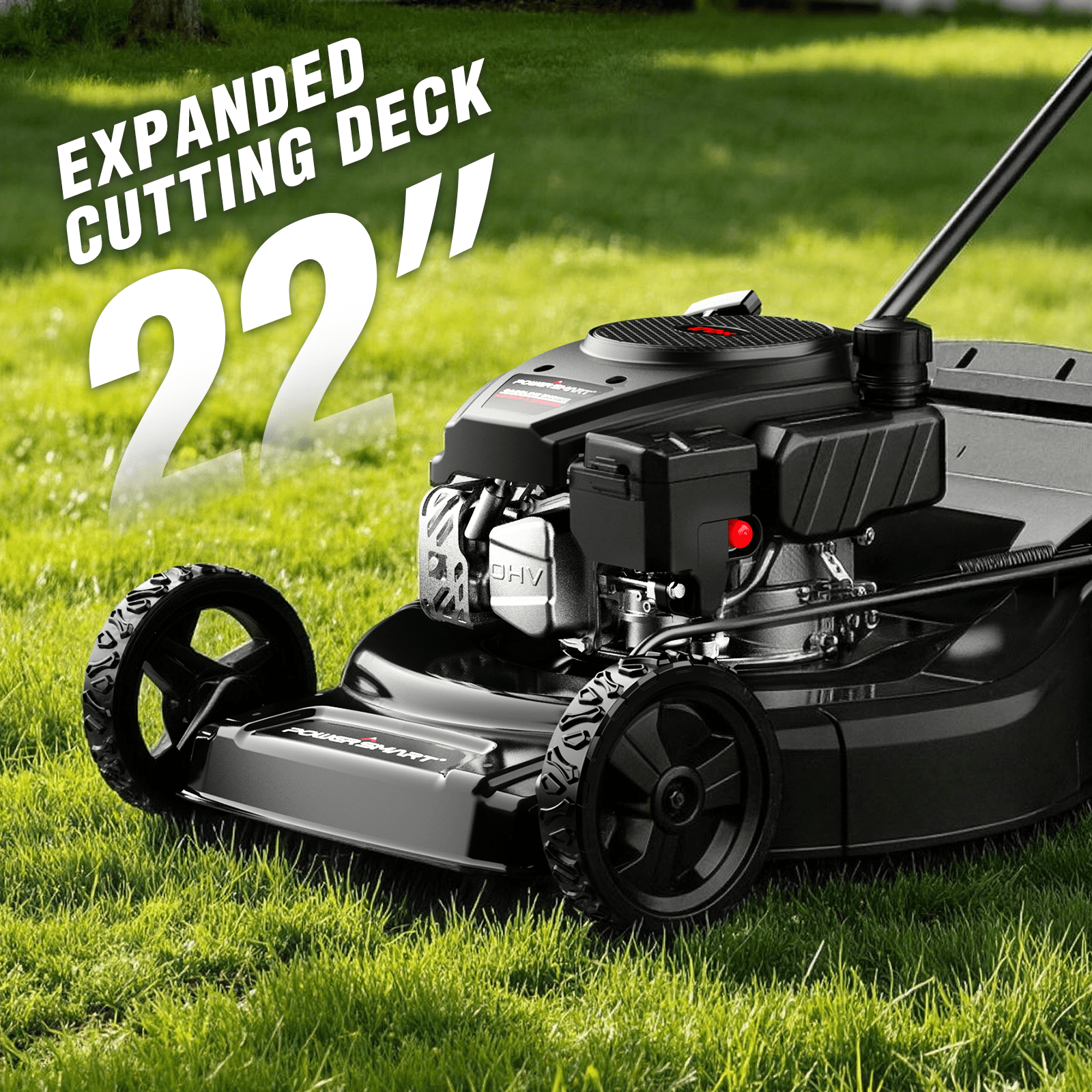 PowerSmart 170CC 22" 3-in-1 Gas Self-Propelled Lawn Mower with 6-Position Height Adjustment