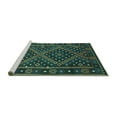 thumbnail image 2 of Ahgly Company Machine Washable Indoor Rectangle Southwestern Turquoise Blue Country Area Rugs, 2' x 5', 2 of 4