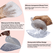 BIMEI Womens Silicone Swim Form Breast Prosthesis, Transparent