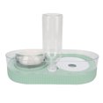 thumbnail image 4 of Juego de cuencos de agua y comida para mascotas, cuenco de comida para gatos inclinado elevado con botella de agua automática para perros y gatos, color verde, 4 of 5