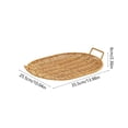 thumbnail image 3 of Yhmxh Oval Handwoven Rattan Serving Tray with Double Handles, Woven Bread Basket & Fruit Bowl for Kitchen Counter, Stackable Wicker Platter Plastic Rattan Baskets for Fruits, Snacks, Fries, Bread, 3 of 6