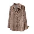 thumbnail image 7 of Giftesty Button up Shirts for Women Long Sleeve Dress Shirt with Pocket and Heart Print Casual Loose Blouses Tops, 7 of 7