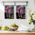 thumbnail image 3 of Eiffel Tower Kitchen Towels Set of 4, Modern Colorful European Architectural Art Absorbent Dish Towels for Kitchen, Microfiber Hand Towel, Quick Drying Tea Towel for Cleaning Decorative Dishcloths, 3 of 7