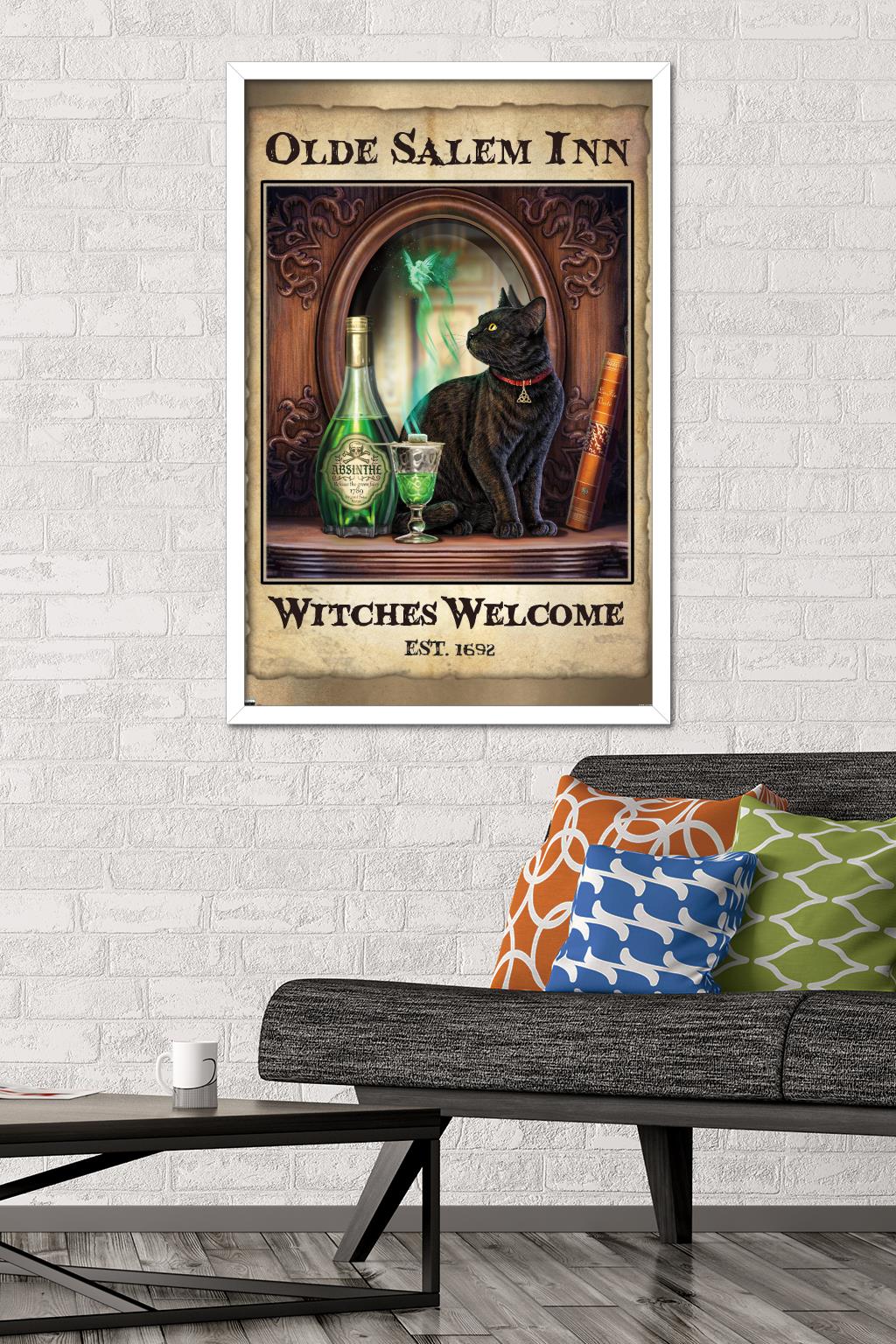 Lisa Parker - Absinthe Witches Welcome Wall Poster, 22.375" x 34", Framed