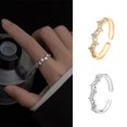 thumbnail image 2 of Women Ring Adjustable Opening Design Geometric Sparkling All Match Decorative Star Full Rhinestone Proposal Ring Charm Jewelry Valentines Gift for Girlfriend, 2 of 8