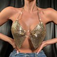 thumbnail image 6 of Backless Bras Flower Rhinestones Heart Shape Buckled Camisole Women Party Nightclub Body Jewelry Crop Top, 6 of 8