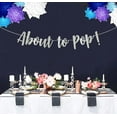 thumbnail image 2 of Inkdotpot Guirlande Cursive Métallique Argentée Révélation de Genre Drapeau Bébé Fête Fournitures Annonce de Grossesse, 2 of 5