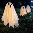 thumbnail image 6 of AZXY Halloween Decor Yard Stake Lights, 3 Pack White Polyester Ghost LED Pathway Lights, Battery Operated Waterproof Outdoor Lawn Ornament for Porch Flower Pot Halloween Garden Scene Decor, 6 of 6