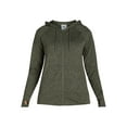 thumbnail image 5 of Athletic Works Women’s and Women's Plus ButterCore Zip-Up Hoodie with Long Sleeves, Sizes XS-4X, 5 of 5
