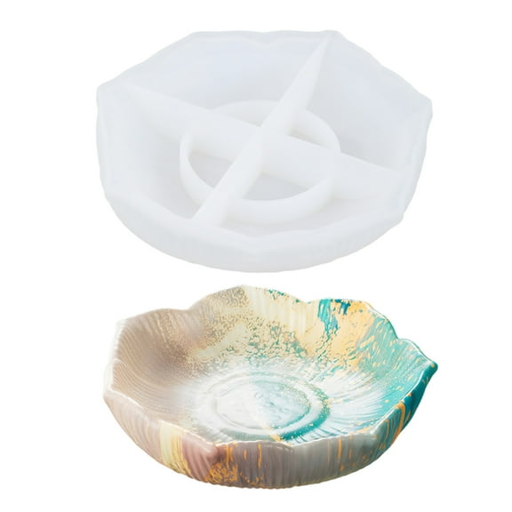 Flower Shaped Storage Tray Mold Epoxy Mould for Handmade Decoration and Gift Making Projects Display Dish Accessories
