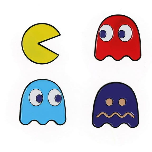 PAC-MAN Classic Characters 4-Piece Enamel Pin Set | Toynk Exclusive