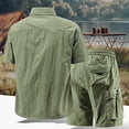thumbnail image 4 of Bpyeka Men's Big & Tall Casual Two-Piece Matching Set, Button Down Collar Short Sleeve Shirt & Drawstring Cargo Shorts, Multi-Pocket Workwear Outfit, 3XL-5XL, 4 of 9