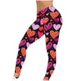 thumbnail image 5 of Jsaierl Women's Leggings Tummy Control Love Heart Print Tights Cotton Legging Pants Stretch Soft Gym Leggings Valentines Day Gifts for Women, 5 of 6