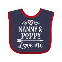 Inktastic Nanny and Poppy Love Me Granddaughter Boys or Girls Baby Bib
