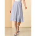 thumbnail image 5 of MODA NOVA Juniors Floral Ruffled Hem Elastic High Waist Split Midi Skirt Purple L, 5 of 5