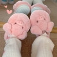 thumbnail image 2 of Pantuflas Cálidas Térmicas Planas Cerdo Felpa para Otoño E Invierno, 2 of 9