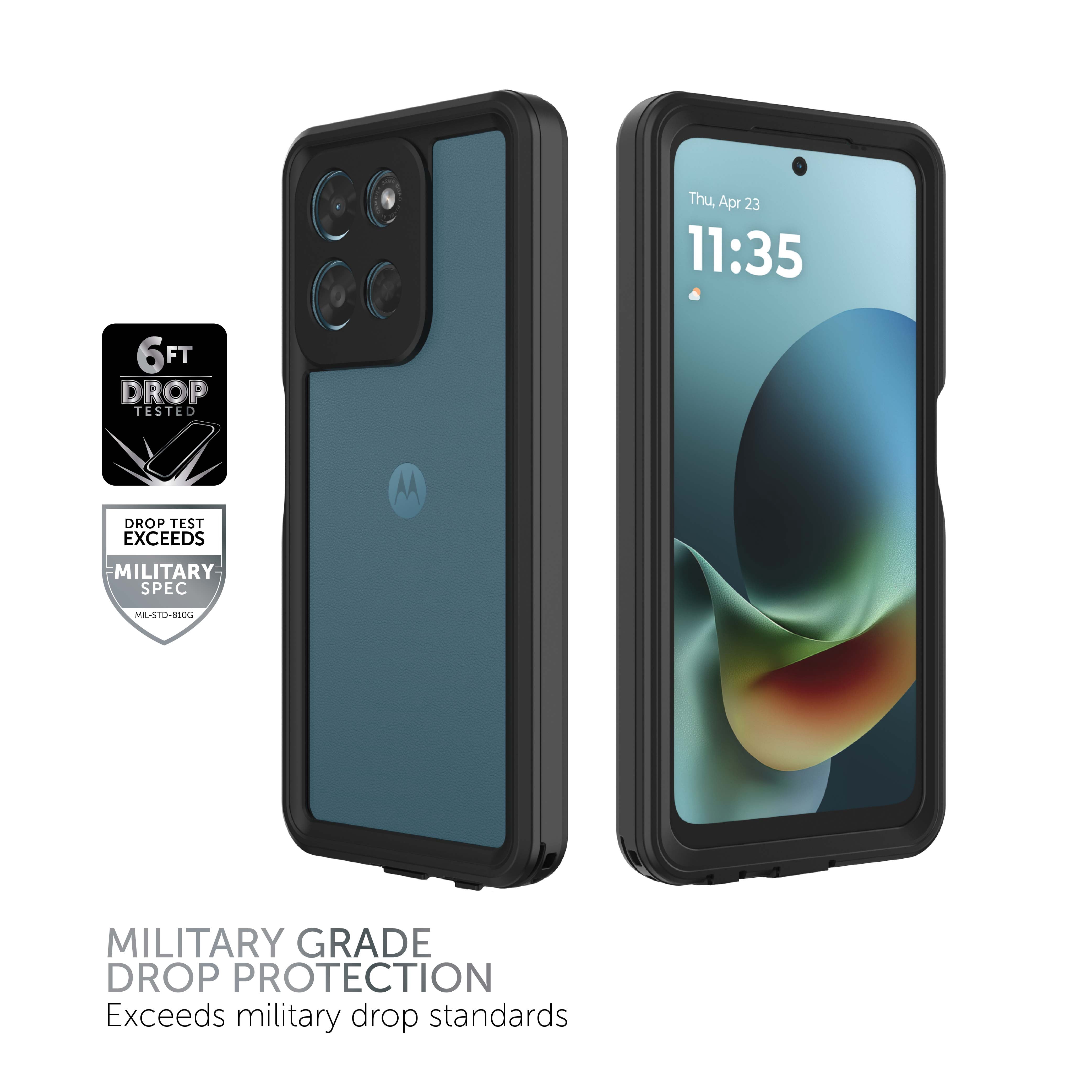 Body Glove Waterproof Tidal Phone Case for Motorola moto g PLAY (2026) - Black/Clear