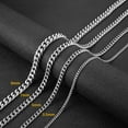 thumbnail image 5 of HZMAN Stainless Steel 7mm Cuban Chain Necklace for Men, 16-30 Inch, Silver, 5 of 8