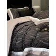 thumbnail image 2 of Nvzi Juego de sábanas, juego de sábanas y fundas de almohada, juego de cama individual, ropa de cama de hotel, decoración del hogar (negro), 2 of 5