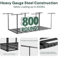 thumbnail image 3 of 4x8 Overhead Garage Storage Rack Organization, Adjustable Ceiling Mounted Storage Racks, 800LBS Weight Capacity, 22"-40" Ceiling Dropdown, Black, 3 of 7