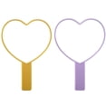 thumbnail image 1 of Heart-Shaped Travel Handheld Mirror, Cosmetic Hand Mirror with Handle, 1 of 5