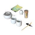 thumbnail image 3 of Juego de 9 piezas de té matcha japonés, cuenco tradicional japonés para matcha, soporte para batidor de matcha, cuenco de cerámica para matcha para el hogar, casa de té blanco, 3 of 9