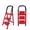 3 steps-red, variant on Heavy-Duty Folding 2/3/4/5/6 Step Ladder With Non-Slip Steps And Folding Mechanism, Featuring 330-Pound Weight Capacity, Durable Steel Construction, And Easy Storage Design -Perfect For Household