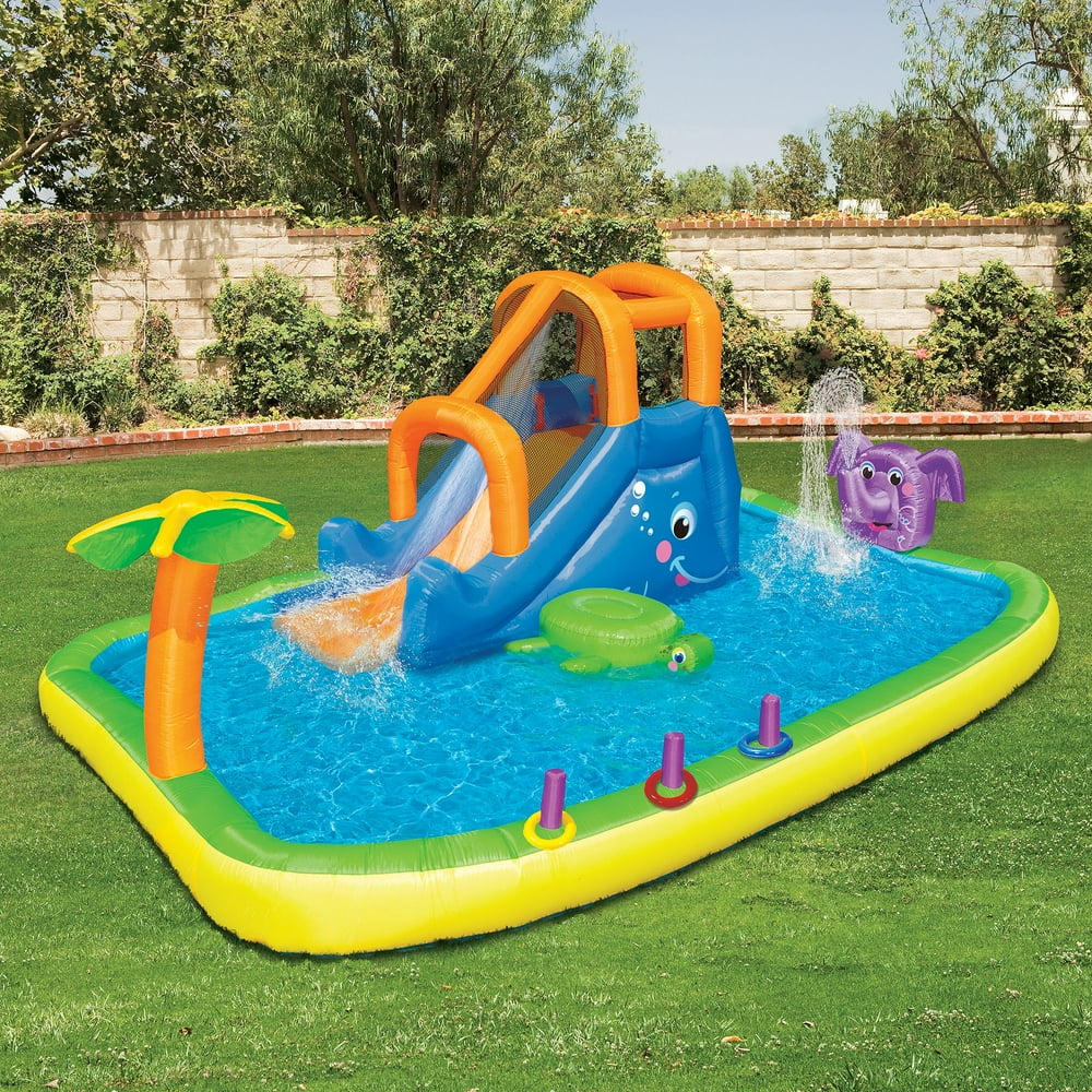 Banzai Animal Friends Splash Water Slide - Walmart.com - Walmart.com