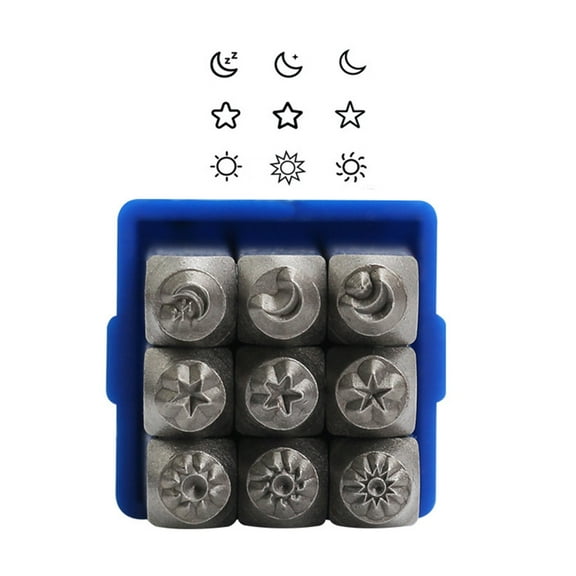 WINDLAND Practical Sturdy Steel Stamps With Celestials Designs for Jewelry Making