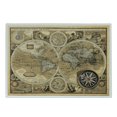 thumbnail image 1 of Wanderlust Cutting Board, Old Map 1626 a New and Accurate Map of World Historical Manuscript, Decorative Tempered Glass Cutting and Serving Board, Small Size, Pale Brown Black Brown, by Ambesonne, 1 of 1